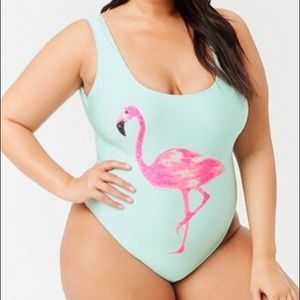 Forever 21 Flamingo Swimsuit Sz 2X